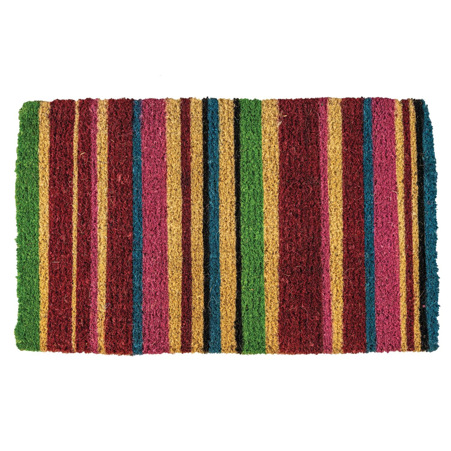 notrax, stripes, handmade natural coir doormat, entry mat for indoor or outdoor use, 18"x30", c11 (c11s1830st)