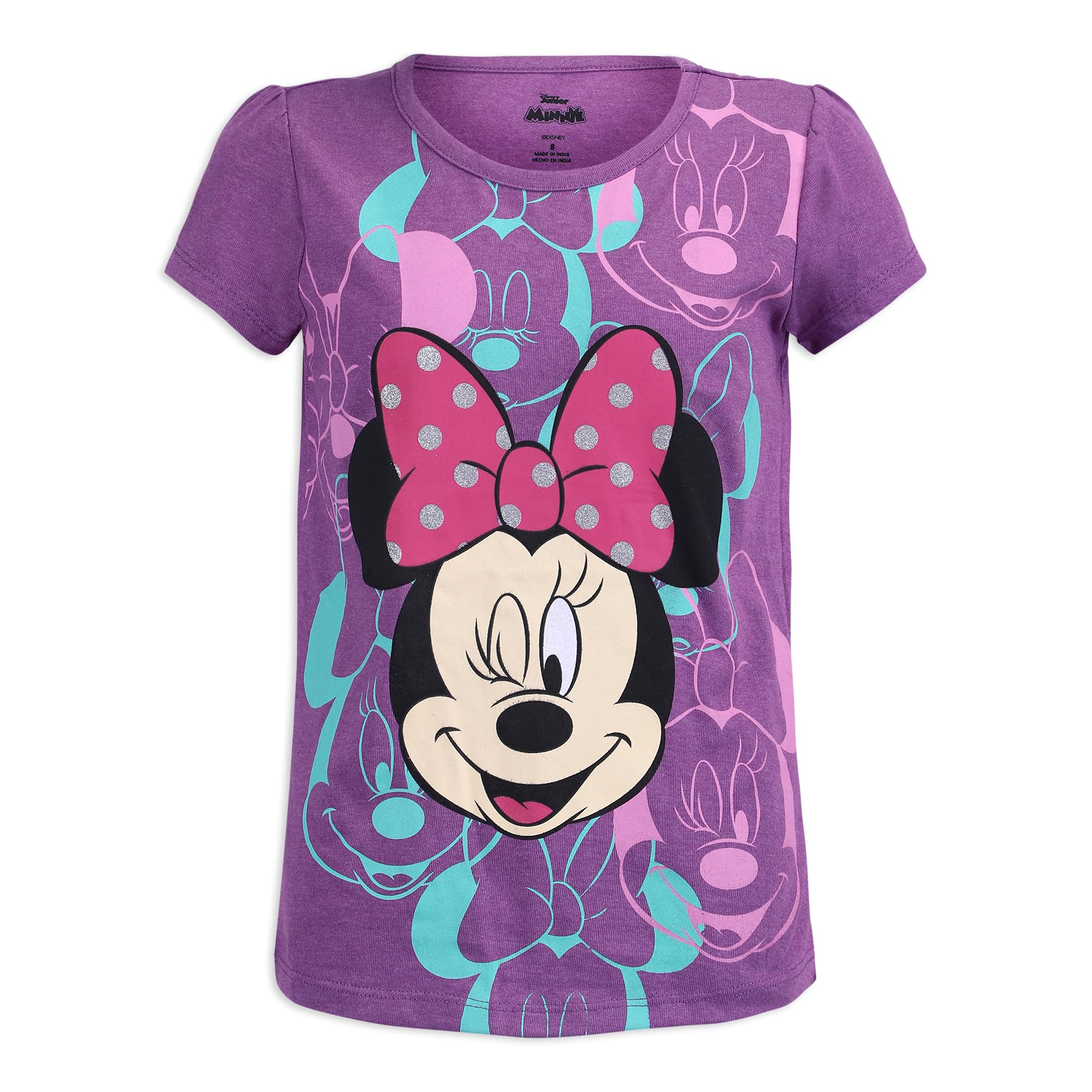 Disney Set di 4 magliette a maniche corte con Minnie Mouse, alla moda per bambini