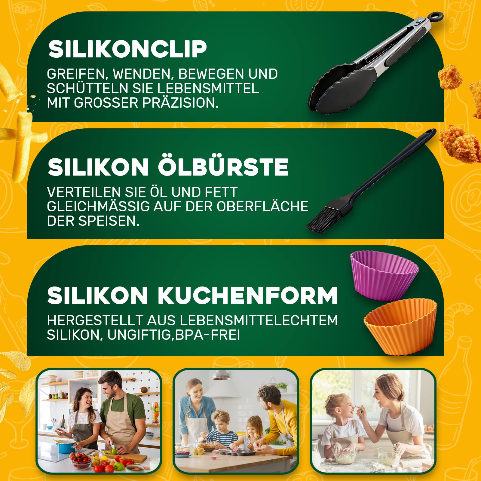 Airfryer Zubehör für Philips NA460/NA462 10L, Silikonform Zubehör | Heißluftfritteuse Zubehör für Philips Airfryer 4000 Series Stacked Dual Basket 10L, uflaufform Einsatz Anstelle Backpapier