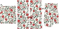 Vista 21 de Paños de Cocina y Agarraderas Navideños - Juego Alegre de Navidad de 4 Piezas 100% Algodón Verde Rojo Blanco - Dos (2) Paños de Cocina, Un (1)