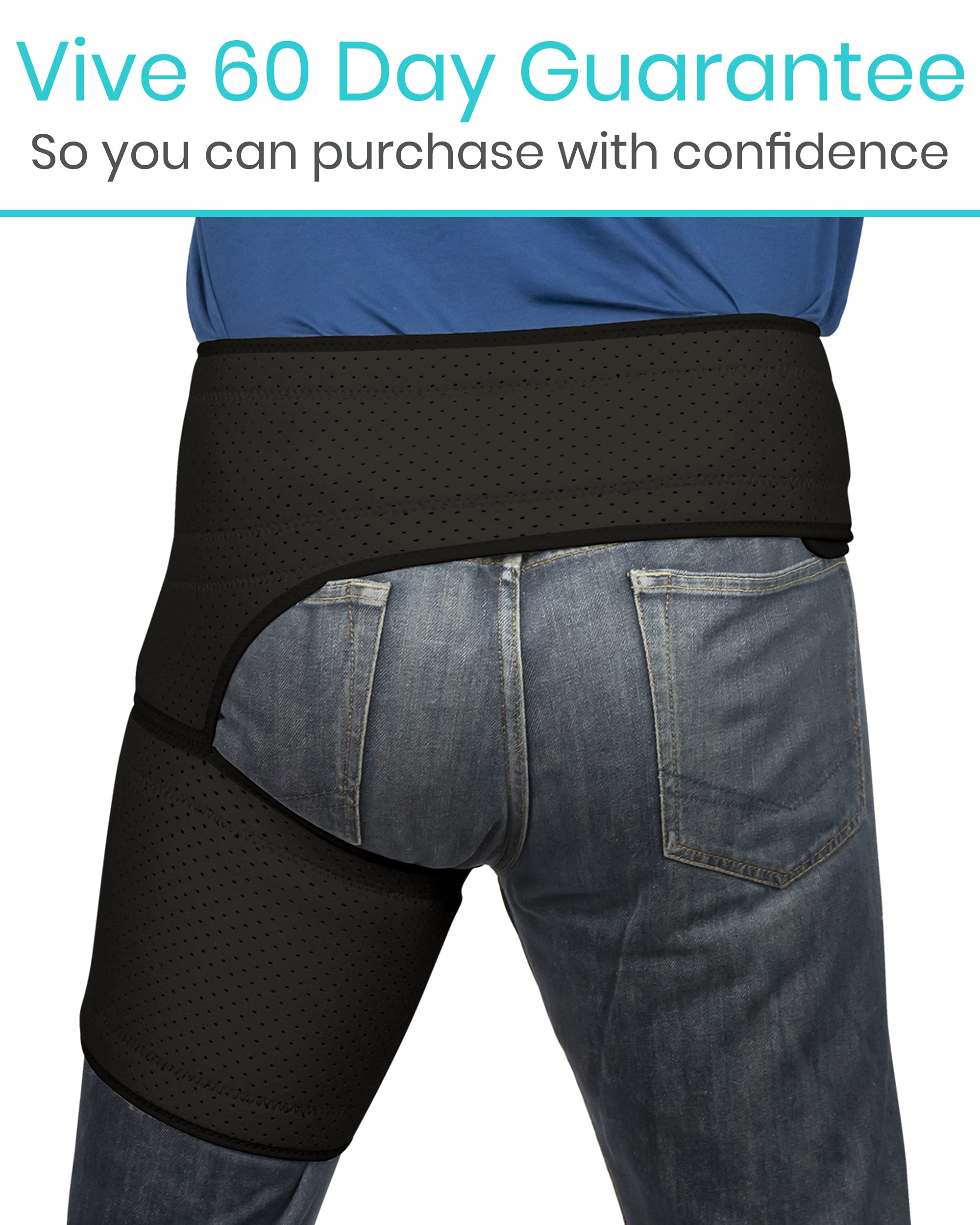 Vive Groin Support Adjustable Compression Wrap for Men and Women