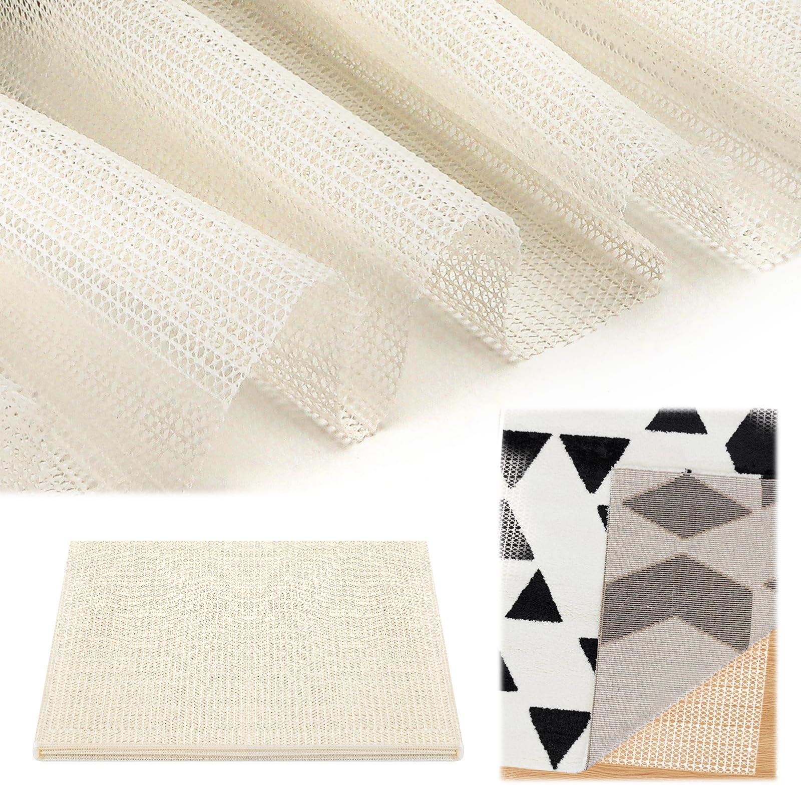 Lusee Sottotappeto Antiscivolo In PVC 120x180 Cm - Per Tappeti, Moquette, Pavimenti Legno, Marmo E Parquet