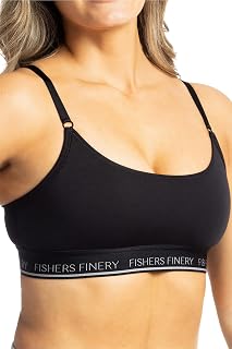 Fishers Finery Women's Light Support Adjustable Spaghetti Strap Everyday Bralette: Full Coverage Bra with Wire Free Band