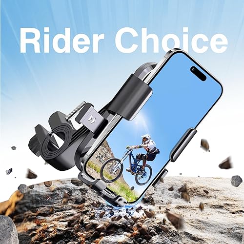 Miniatura 7 de Soporte de teléfono para motocicleta, soporte para teléfono de bicicleta, abrazadera ajustable de 4.7 a 7 pulgadas, clip de resorte con soporte de