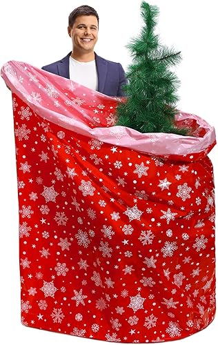 Teling Bolsa grande de almacenamiento para árbol de Navidad, bolsa de plástico para quitar y desechar árbol de Navidad, bolsa de plástico, cubierta