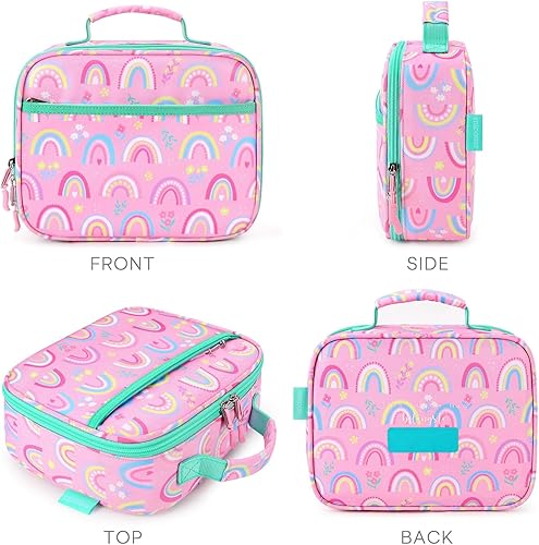 Miniatura 117 de mibasies Lonchera infantil para niñas pequeñas, bolsa de almuerzo aislada y reutilizable para la escuela, fresas surtidas, color rosa Surtido