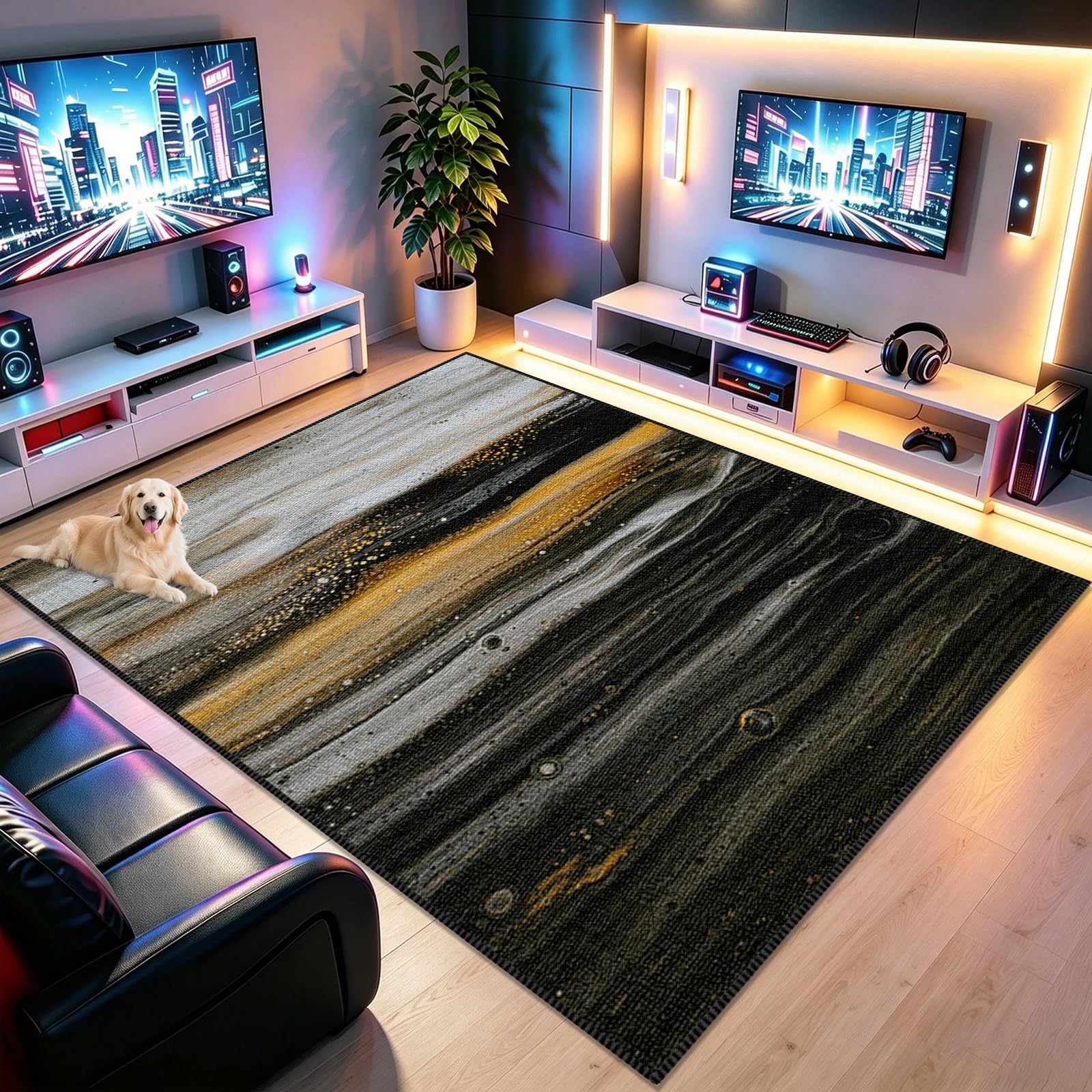 Tappeto da Gioco Per Camera da Letto dei Ragazzi, Gaming Tappeto Sedia Antiscivolo, Tappetino per Sedia da Ufficio, Accessorio per Sala Giochi, Camera da Letto e Soggiorno, Decorativo 90 x 110cm