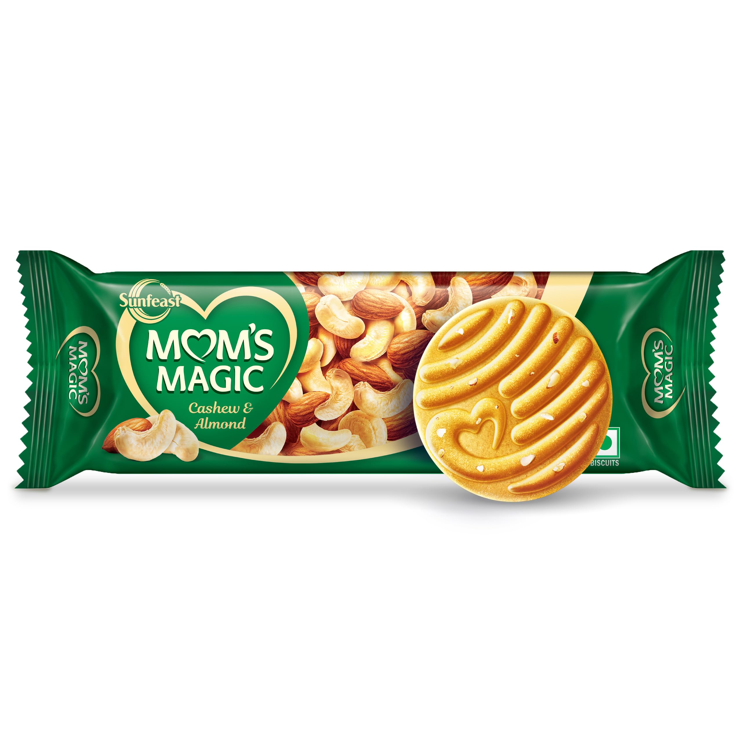 Sunfeast Mom's Magic Mom'S Magic Rich Cashew Almond Cookies|Roasted Cashew Almond Biscuits|Rich Butter Cookies|Mom'S Favorite Baked Cookies,120 Gram
