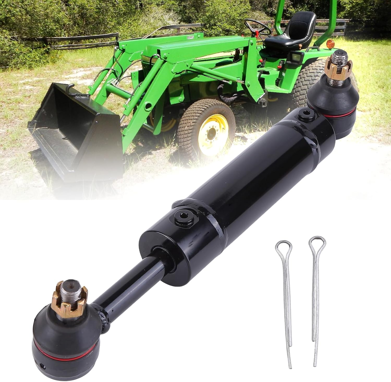 AM108896 Hydraulic Power Steering Cylinder Compatible with John Deere 955 Tractor LVA23451 204037 Tractor Power Steering Cylinder