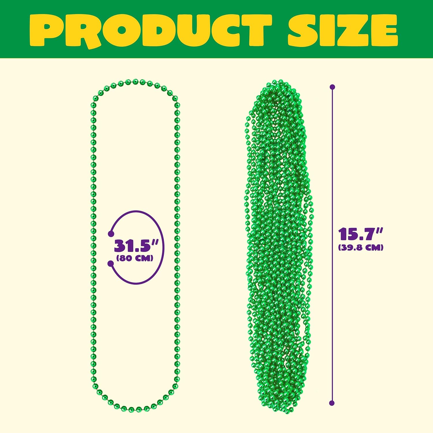 JOYIN 12 Pcs Mardi Gras Gold Green Purple Bead Necklaces, Multi Metallic Colors Necklace Set for Mardi Gras Party Favors Supplies, St. Patricks Day Costume Accessories Decorations - Image 4