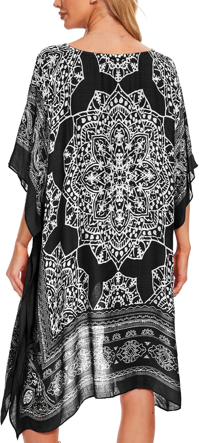 Breezy Lane Women's Beach Cover Up Swimsuit Coverups Kaftan for Bathing Suit Vacation Summer Resort Wear - Image 2