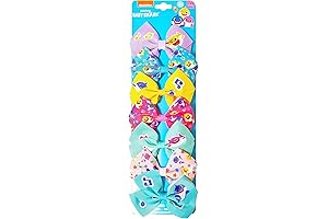 Baby Shark Hair Bows for Ages 3 and Up - 7-Piece Set with Alligator Clips