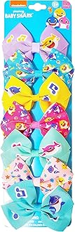 Baby Shark Kids Hair Bows - Hair Accessories Gift Set - 7 Pcs 4 Inch Bundle for Girls - Different Character on each Clip - Alligator Clip - Ages 3 +