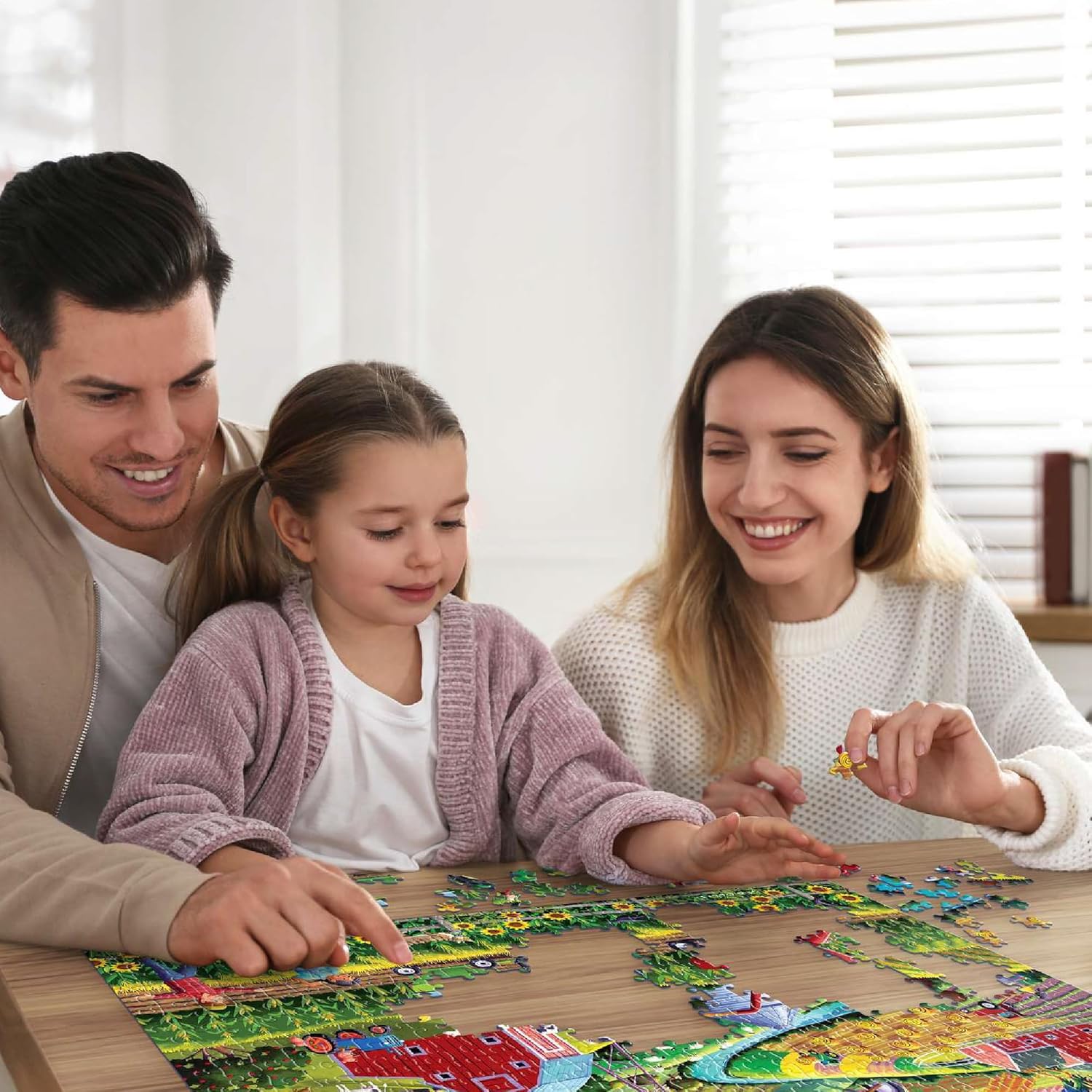 Boardwalk Puzzles Golden Hill Farm - 500 Piece Jigsaw Puzzle for Adults, Made in USA