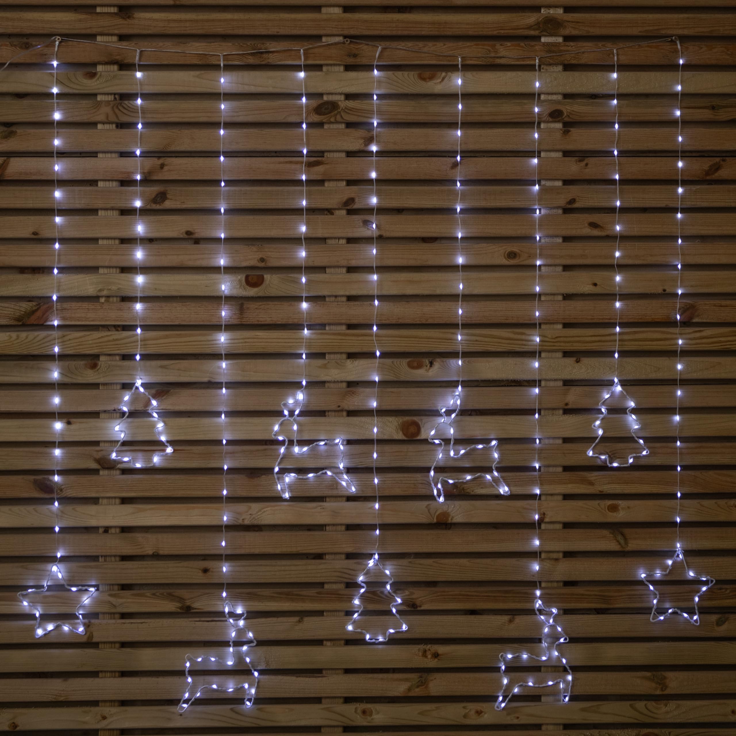 Samuel Alexander Unisex White 1.2 X 1.1M Christmas Window Curtain Light With 327 Cool Leds