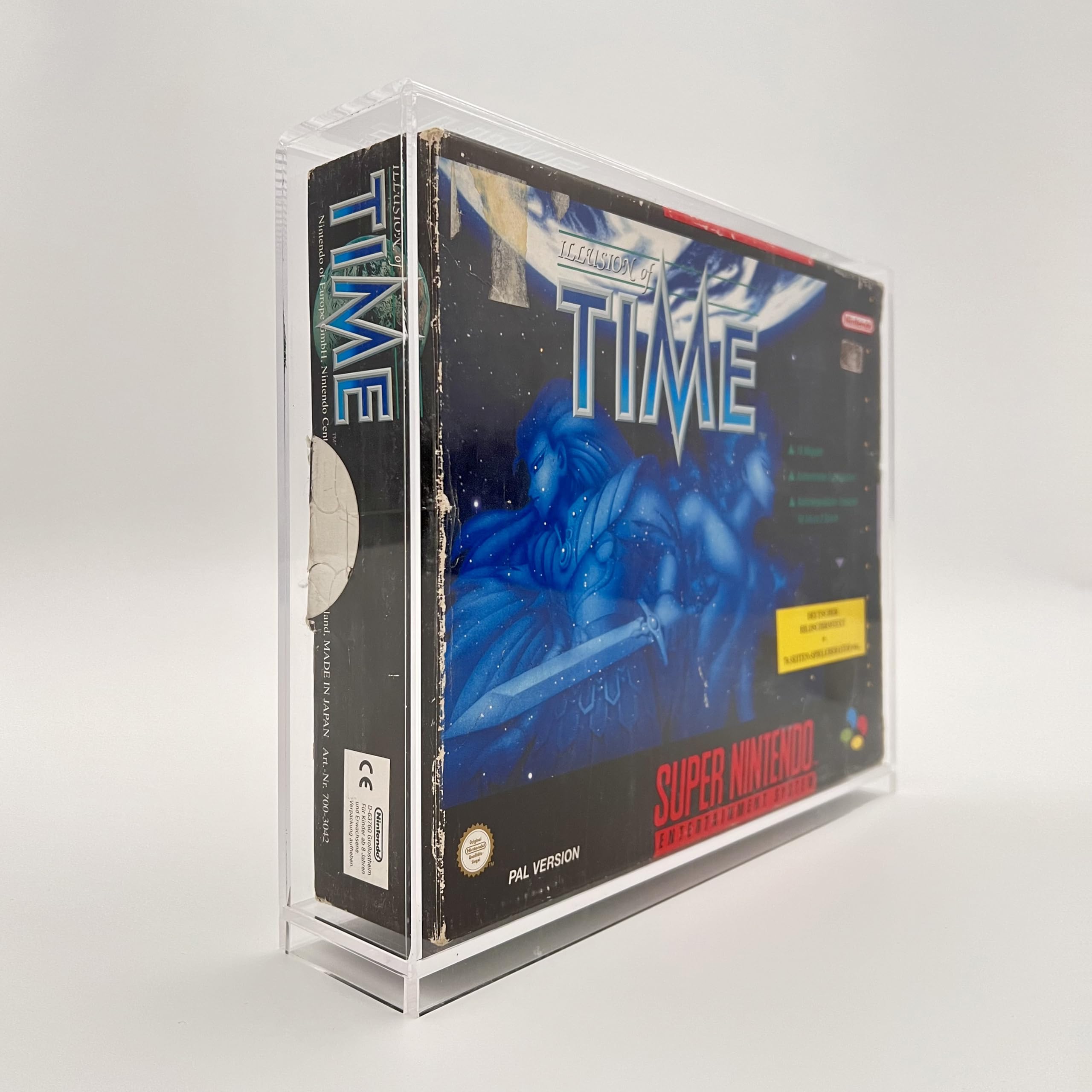 RESET RETRO Acryl Case Box passend für Super Nintendo Big Box Spiele in OVP SNES, Optimaler Schutz & praktische Aufbewahrung für Sammler, Transparenz und UV-Schutz Games