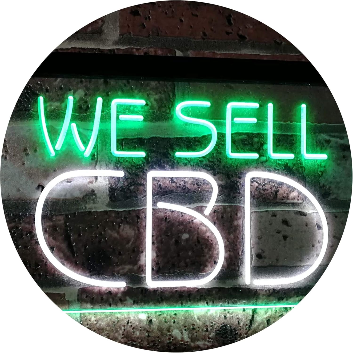 ADVPRO CBD Sold Here Dual Color LED Neon Sign White & Green 12 x 8.5 Inches st6s32-i3091-wg
