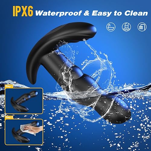 Miniatura 6 de Masajeador de próstata giratorio de 360, juguete sexual masculino con 3 modos de rotación y 10 modos de vibración, vibrador de tapón para mujeres y