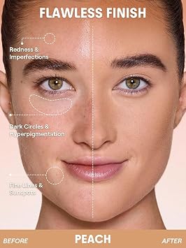 SHEGLAM Lock & Go Long-Lasting Cushion Foundation Soft Matte Weightless Waterproof for Flawless Base Makeup-Peach