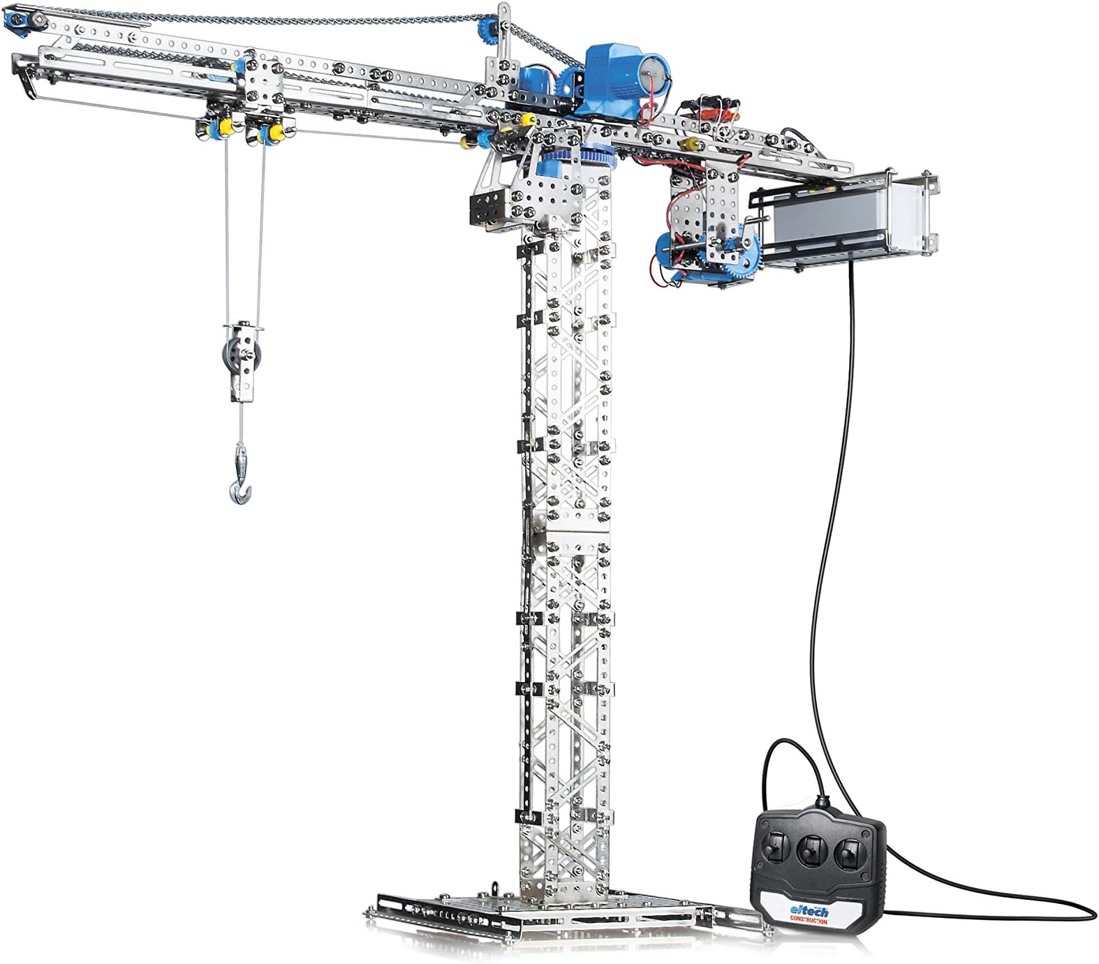Exclusive Series Deluxe Motorized Crane Construction Kit, Intro to Engineering and STEM Learning, Steel