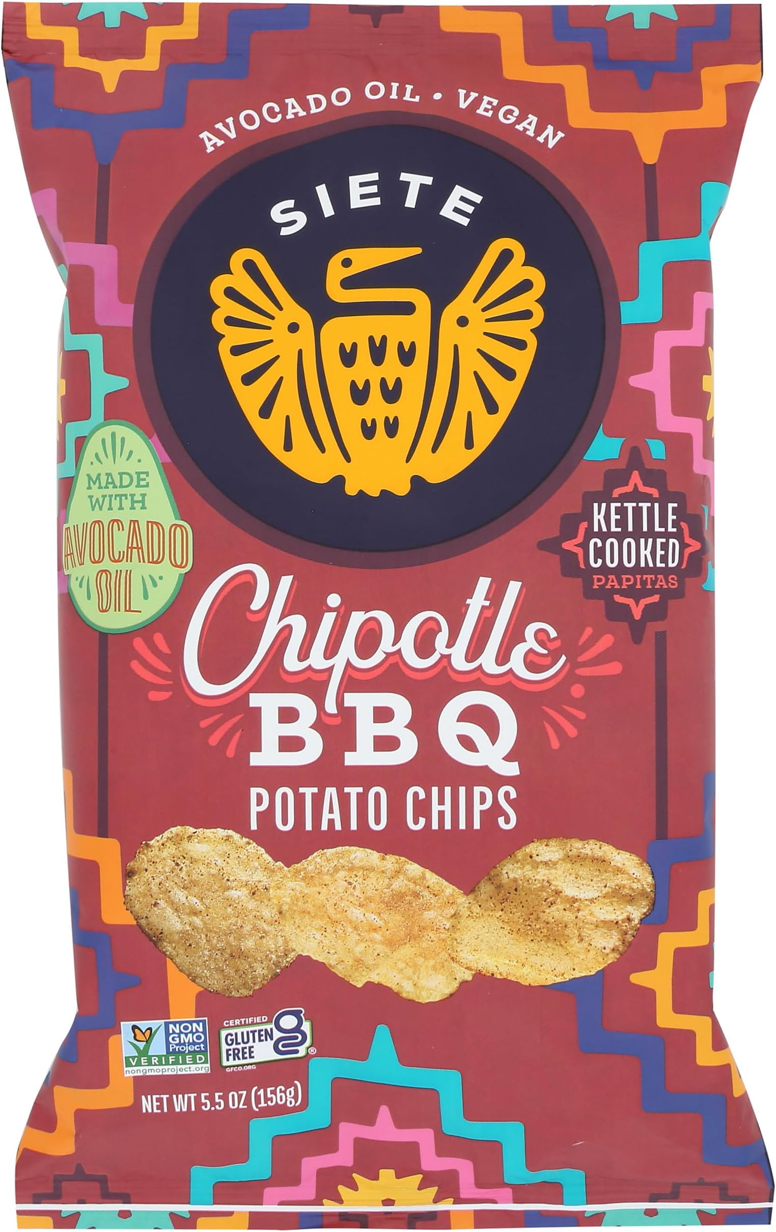 Siete Family Foods Chipotle BBQ Potato Chips, 5.5 oz Bag