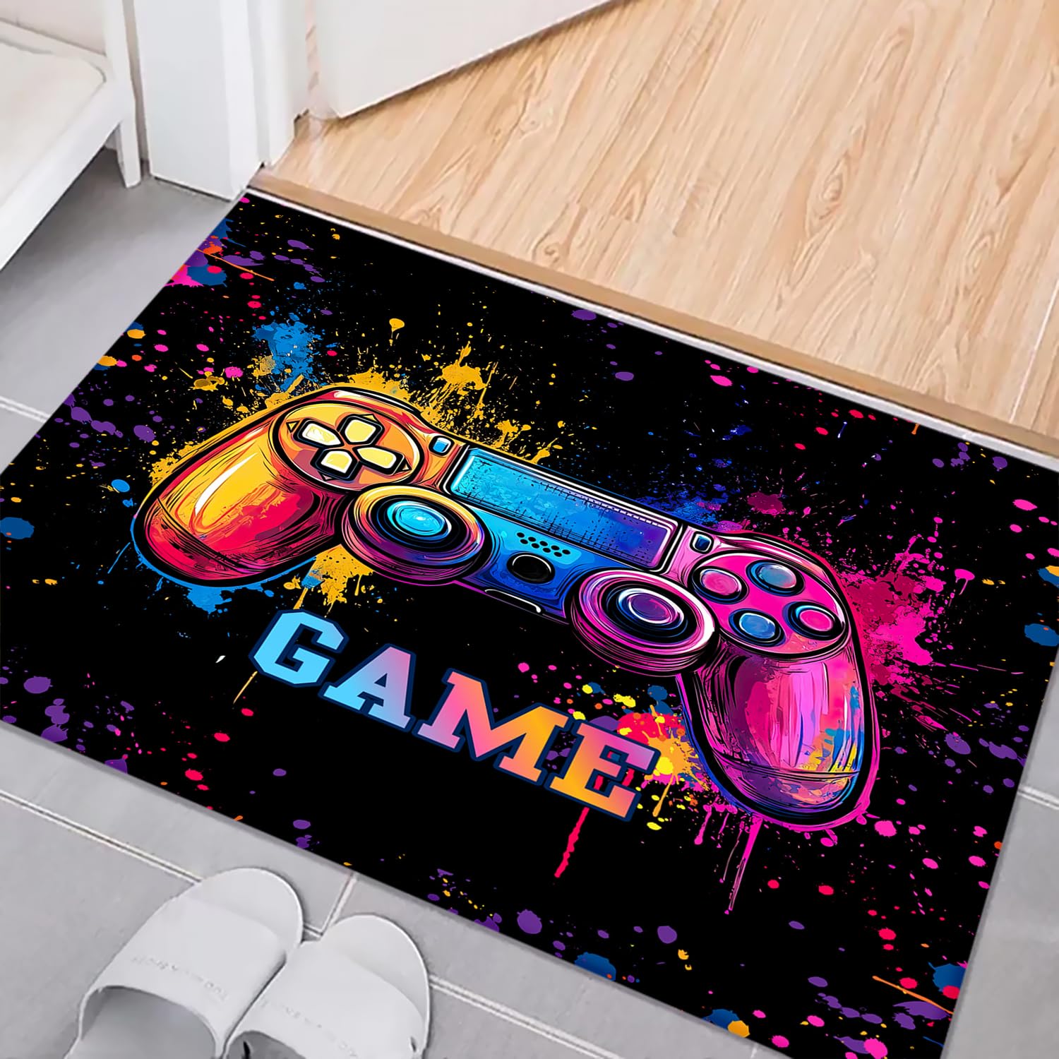 HOSIMA Tapis de sol doux antidérapant pour manette de jeu, à poils courts, moelleux, lavable (manette de jeu 120 x 160 cm)