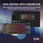 CORSAIR K55 CORE TKL RGB Gaming Keyboard – Tenkeyless, 8-Zone RGB, Quiet Membrane Keys, Spill Resistant, Media Keys, 1000Hz Polling – NA Layout – Black