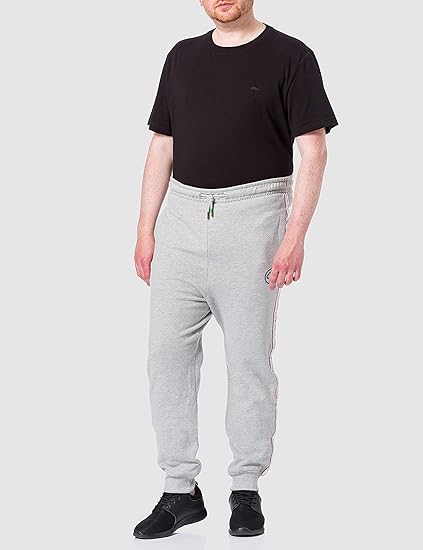 Crosshatch Pordia Jogger Uomo – Pantaloni In Felpa Con Tasche, Grigio Mélange, Vestibilità Comoda Con Elastico E Coulisse