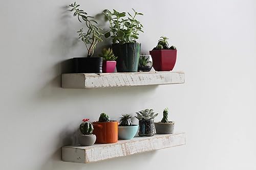 Vista 30 de Urban Legacy - Estantes flotantes hechos de auténtica madera regenerada, moderna, a la moda, madera de granero, hecho por Amish en el condado