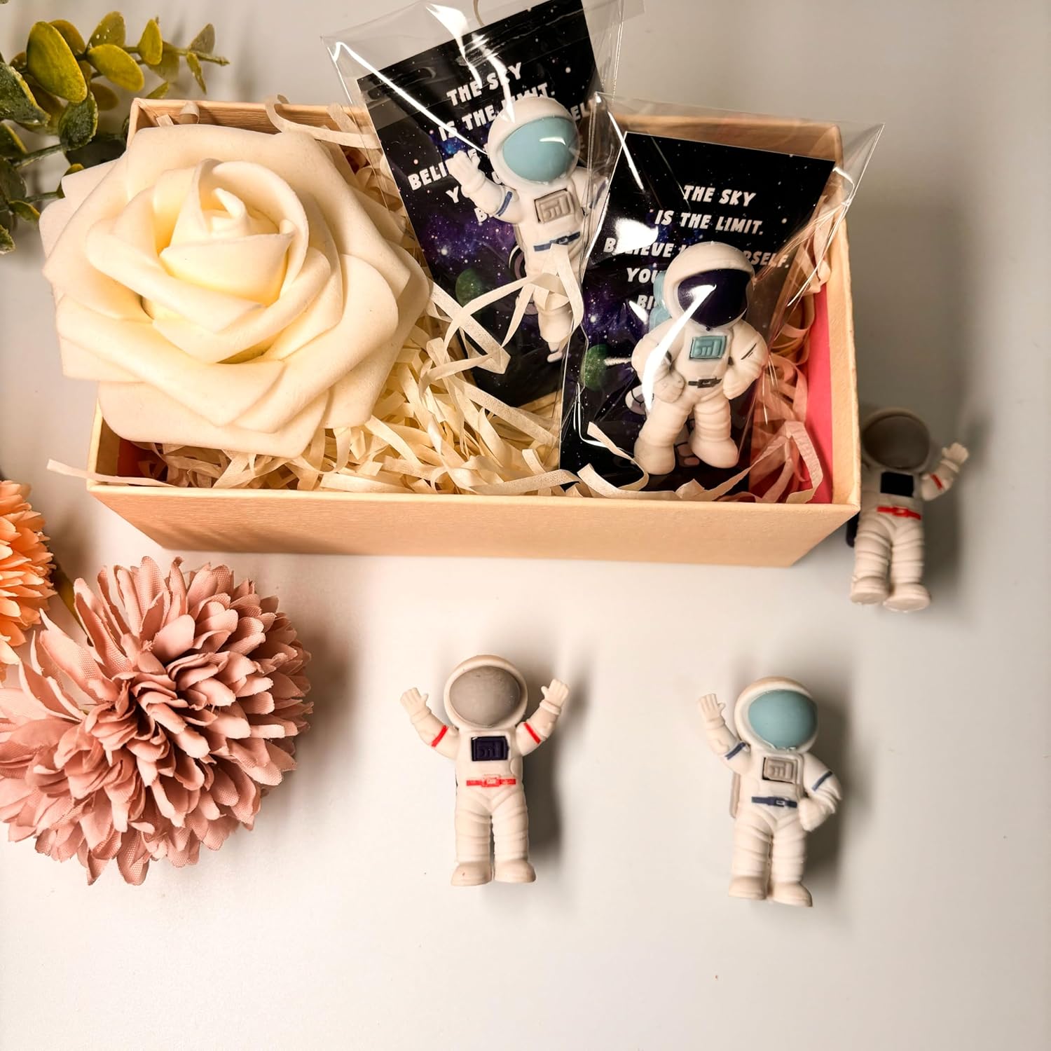 48 Sets Space Party Favors for Kids, Astronaut Erasers with Gift Tags, Outer Space Birthday Party Favors, Classroom Prizes for Students