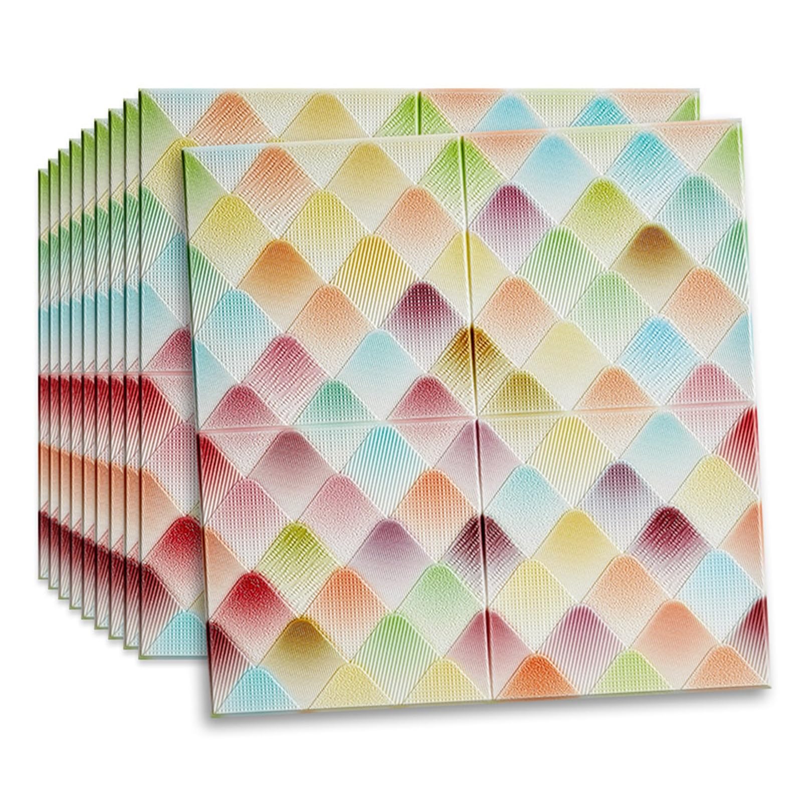 10 Paneles de Pared 26.4x27.6" Creativos Impermeables Y Autoadhesivos Panele Decorativos 3D Decoración Pared Moderna Y Gruesa para Interiores Corte Libre Insonoro E Inodoro