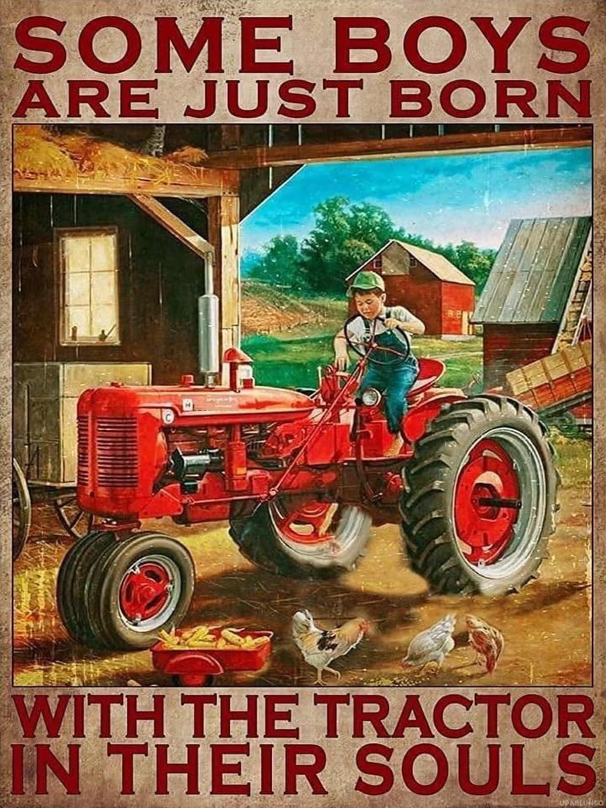 DIY 5D Diamond Painting by Number Kits, Farm Tractor Boy Diamond Art Kit Paint for Adults Full Drill Crystal Rhinestone Picture Arts Craft for Home