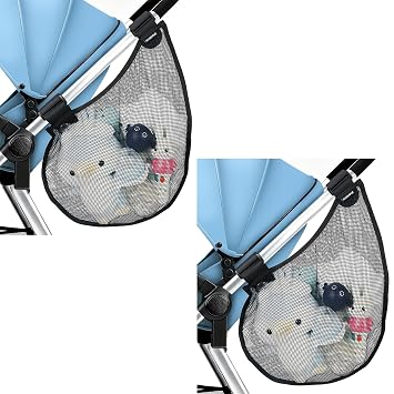 2 Packs Side Sling Stroller Cargo Net Universal Travel Stroller Organizer