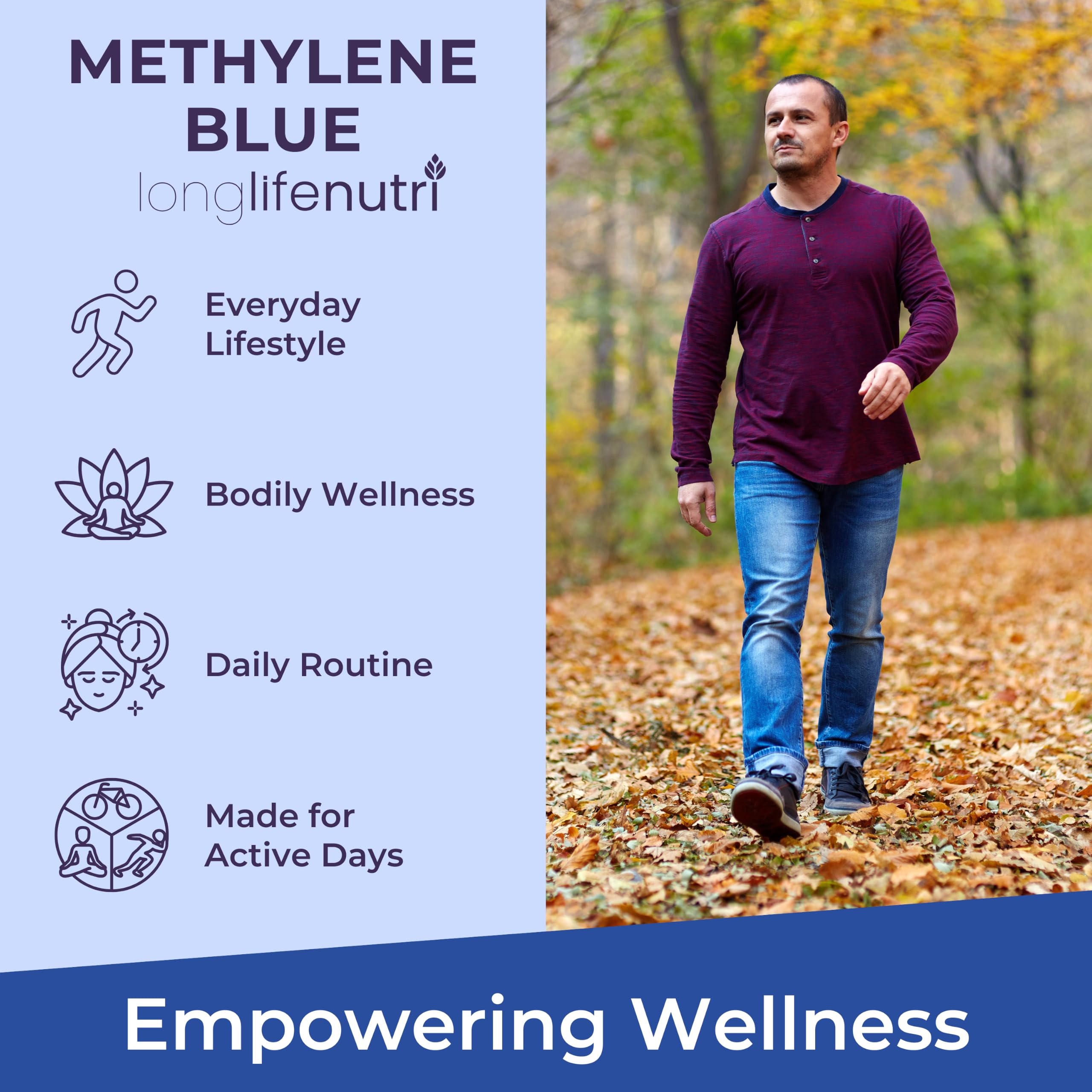 LongLifeNutri Methylene Blue 20mg, 120 Vegetarian Capsules, 4-Month Supply — Amazon image 4