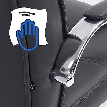 Chaise Cantilever CLP Attila XXL - Similicuir Noir - Accoudoirs - Charge 180kg - Bureau/Salle à Manger