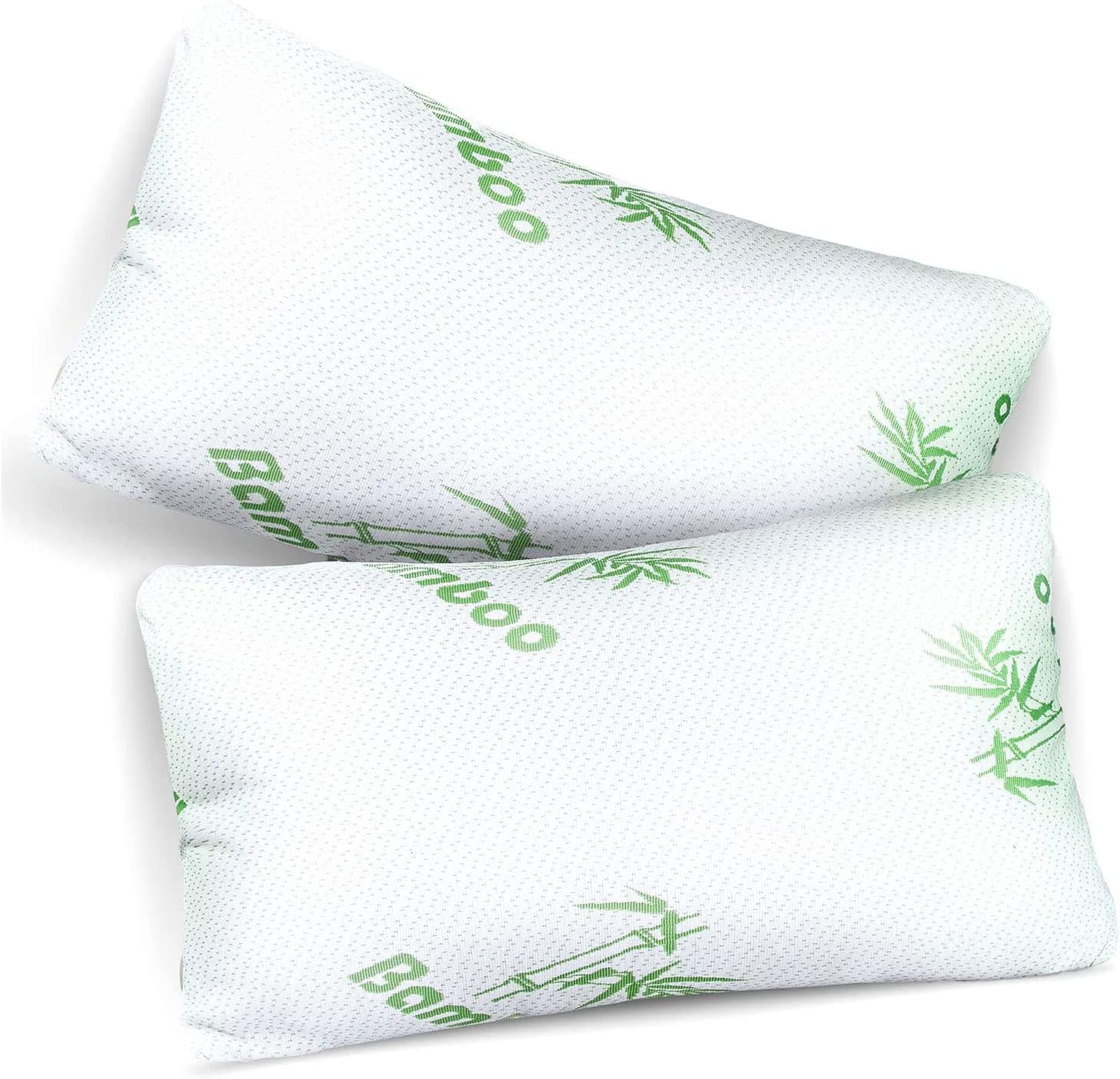 Lions Memory Foam Pillow - Hotel Quality Anti-Allergy Bamboo Pillows 2 Pack Shredded Orthopedic Firm Neck Support Pain Relief With Removable Zip Washable Cover, 50 cm x 70 cm