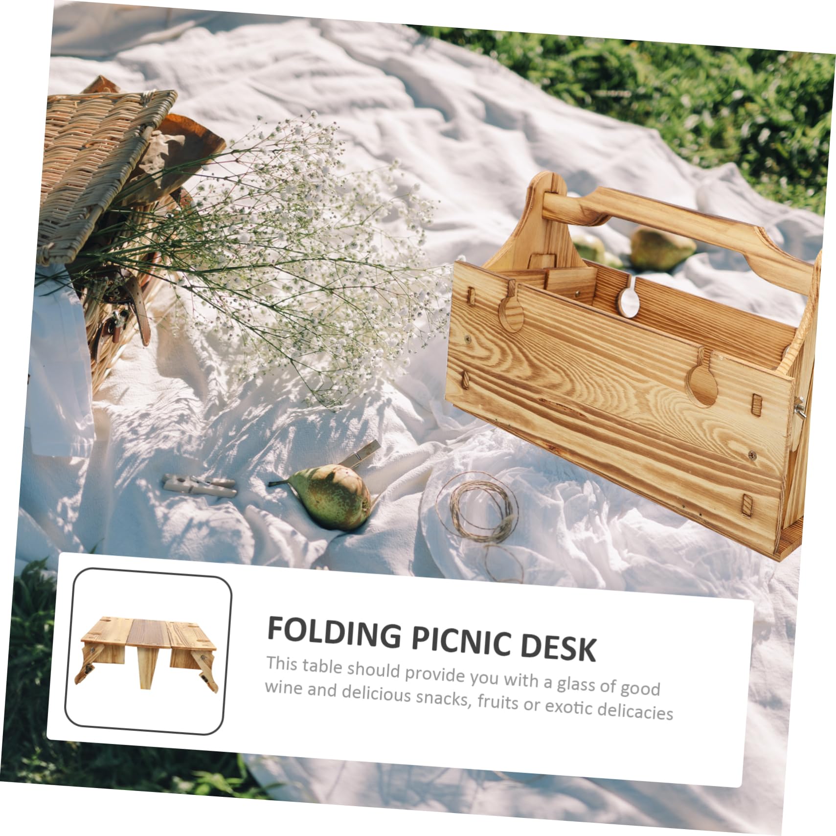 Holz-Aufbewahrungskorb, Klapptisch, Korb, Hochzeit, Blumenkorb, Holz, Outdoor, Campingtisch, Holz, Küchentisch, Outdoor-Tische, Picknicktisch, Campingausrüstung, Holz-Picknicktisch-Set/1019