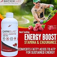 Vista 3 de Bricker Labs CARNIBLAST L-carnitina líquida 3000 mg, Carnitina L Premium Carnipure, nutrición energética, suplemento energético y refuerzo