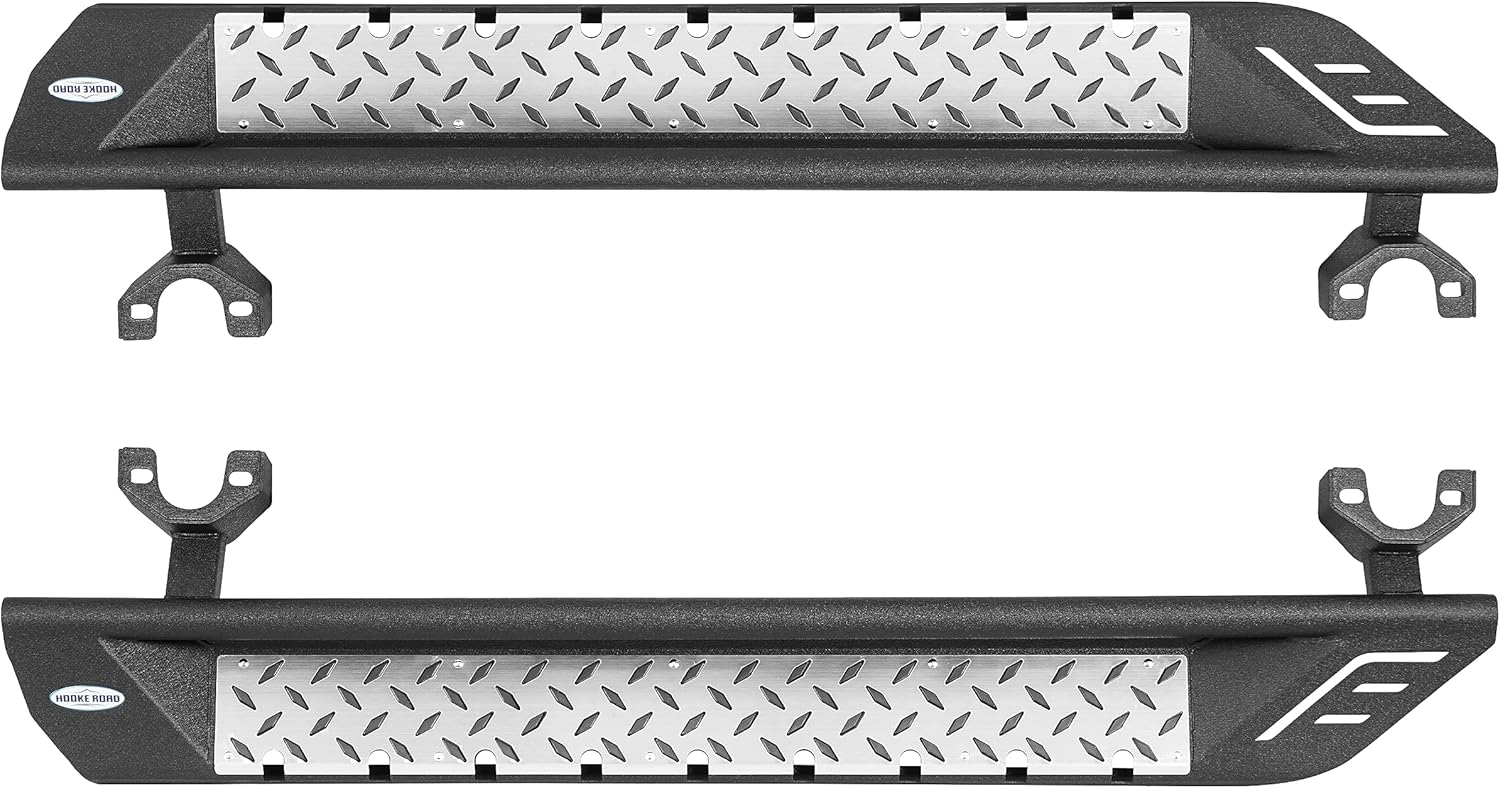 Hooke Road JK 2 Doors Running Boards, Bolt-on Side Step Nerf Bars 7.1" Drop Down for 2007-2018 Jeep Wrangler JK 2-Door
