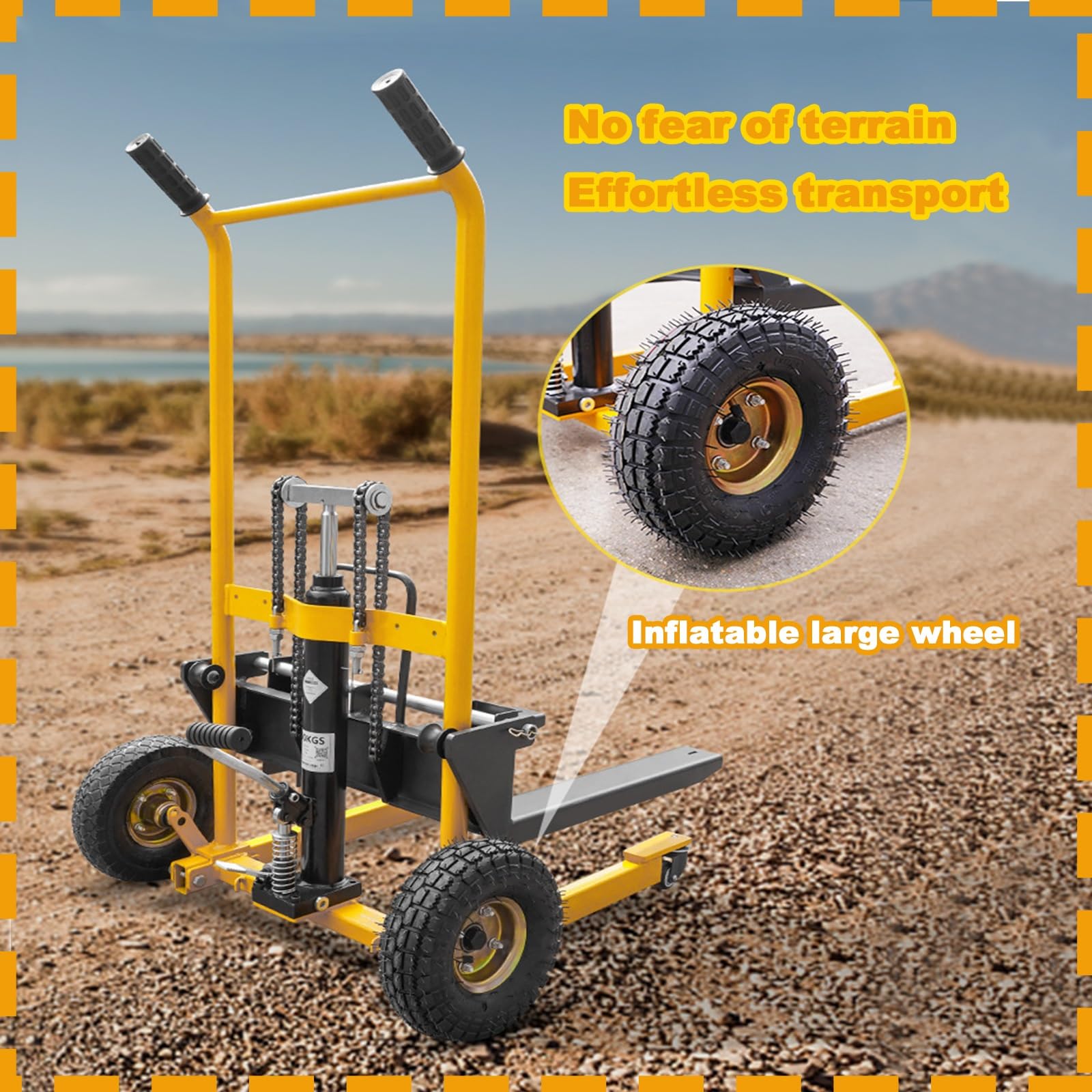 Carro elevador de material hidráulico, elevador manual fácil de operar para carga y apilamiento industrial