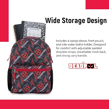 Marvel Comics School Backpack Spiderman Avengers Captain America Iron Man Hulk Allover Print Kids Bookbag for Boys