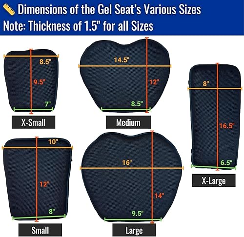Miniatura 4 de GEARS X-Tender - Almohadilla de asiento de gel para motocicleta para asiento principal de motociclista, motocicletas deportivas, hipermotos y
