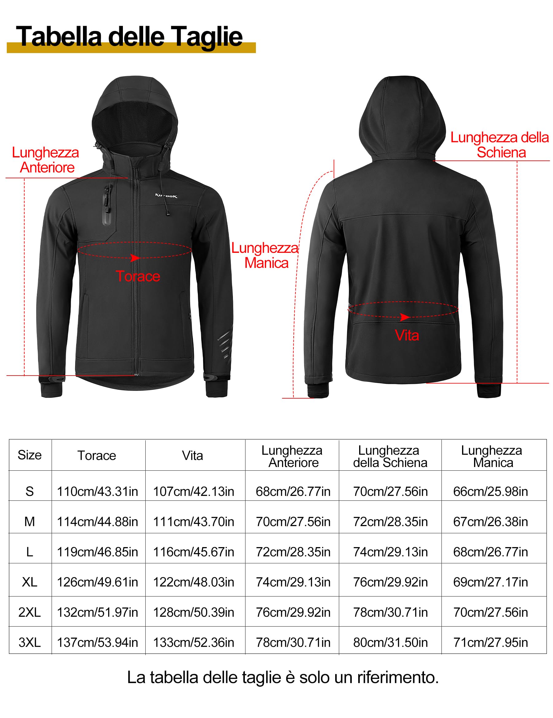 KUTOOK Giacca Softshell Impermeabile da Uomo con Cappuccio Giacca Trekking Invernale per Montagna Arrampicata Escursionismo Sci Neve e Vita Quotidiana HC001