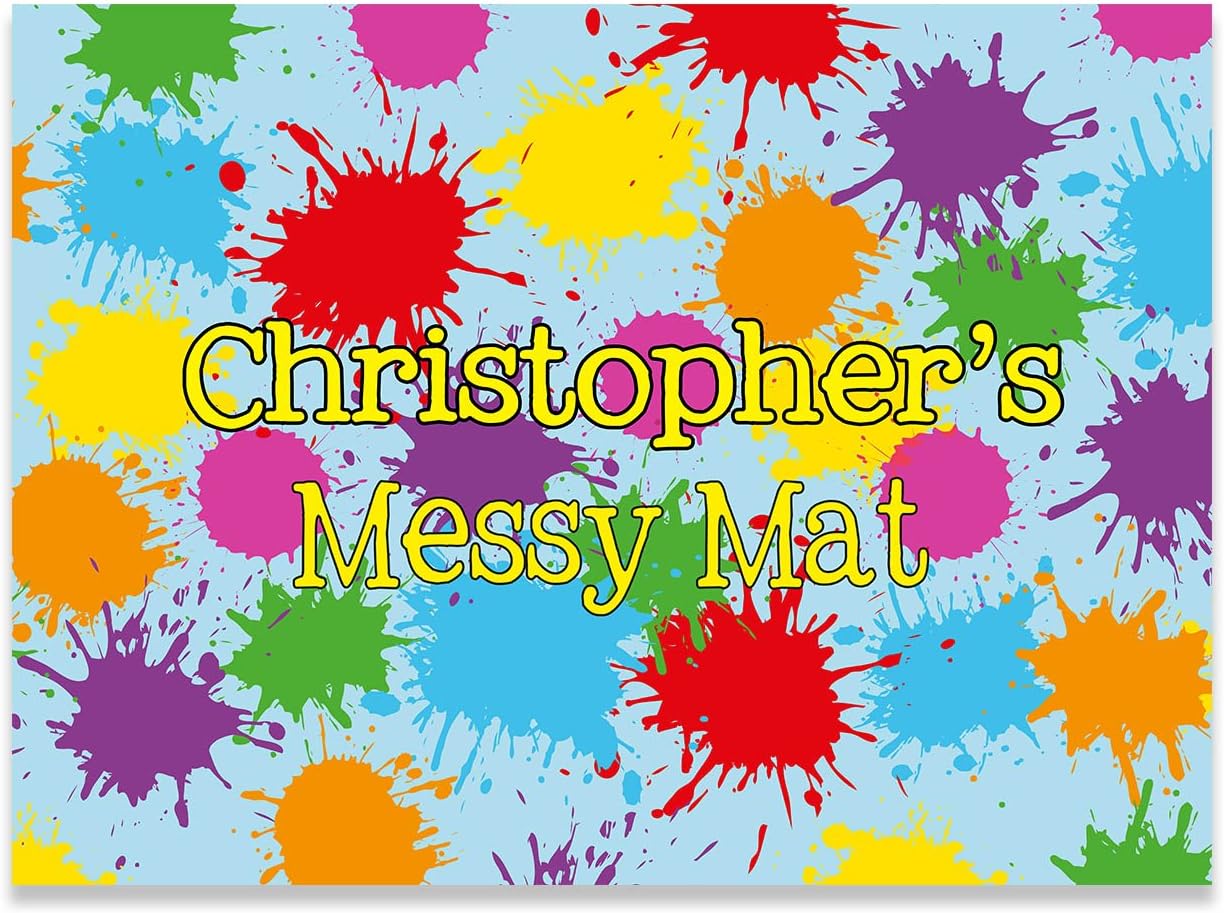 Playdoh Mat Kids personalised Messy Mat Paint sheet Playdough mat Arts and crafts splash mat - Messy Colours