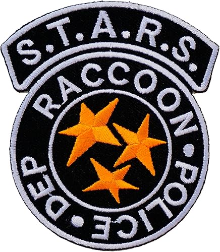 Insignia de policía de mapache de estrellas Parche termoadhesivo Logo Umbrella Corp Biohazard Skull Rescue Team Cosplay Costume S.T.A.R.S. Biohazard