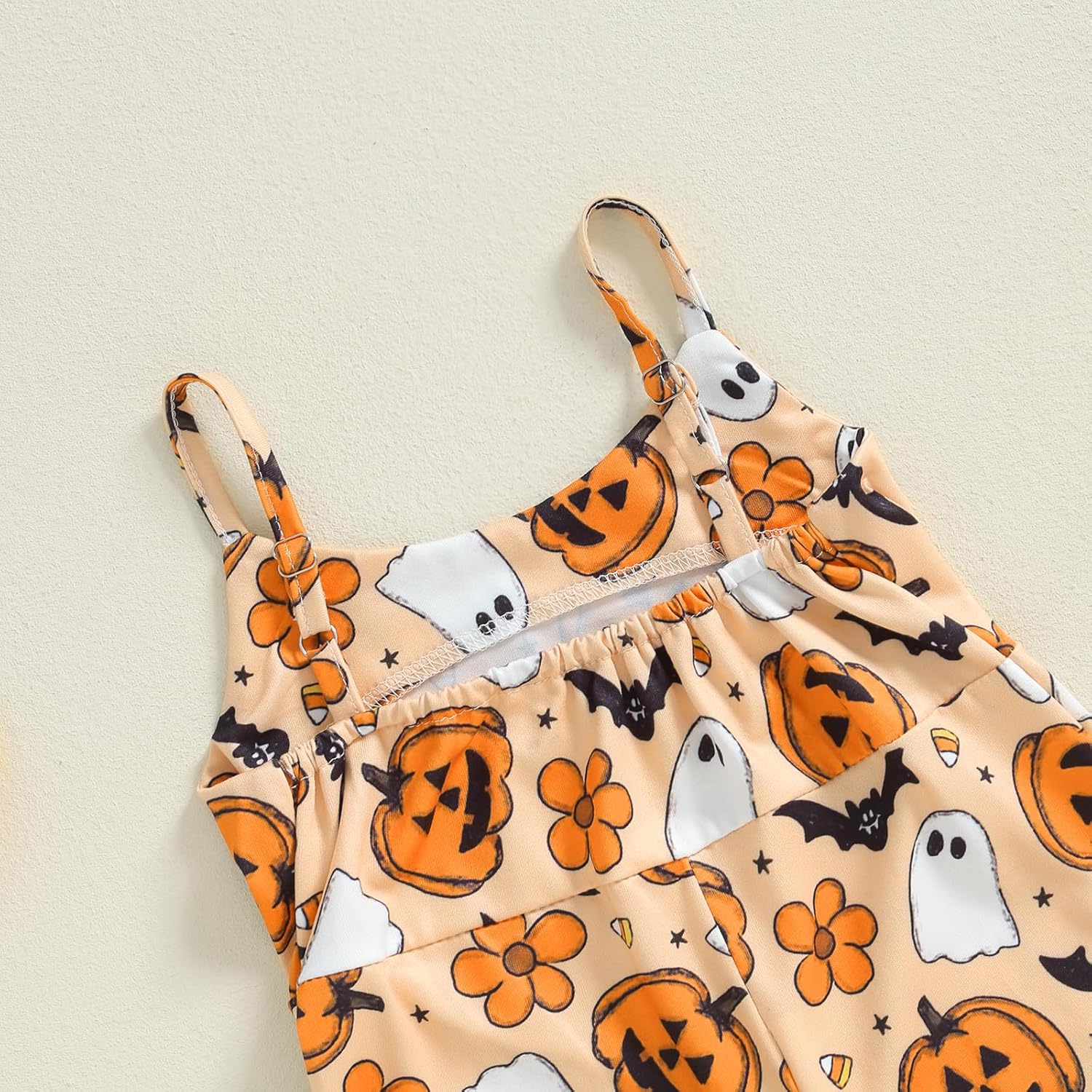 Toddler Girl Halloween Outfit Pumpkin/Ghost/Bat Overall Bell Bottom Jumpsuit Fall Clothes - Image 4