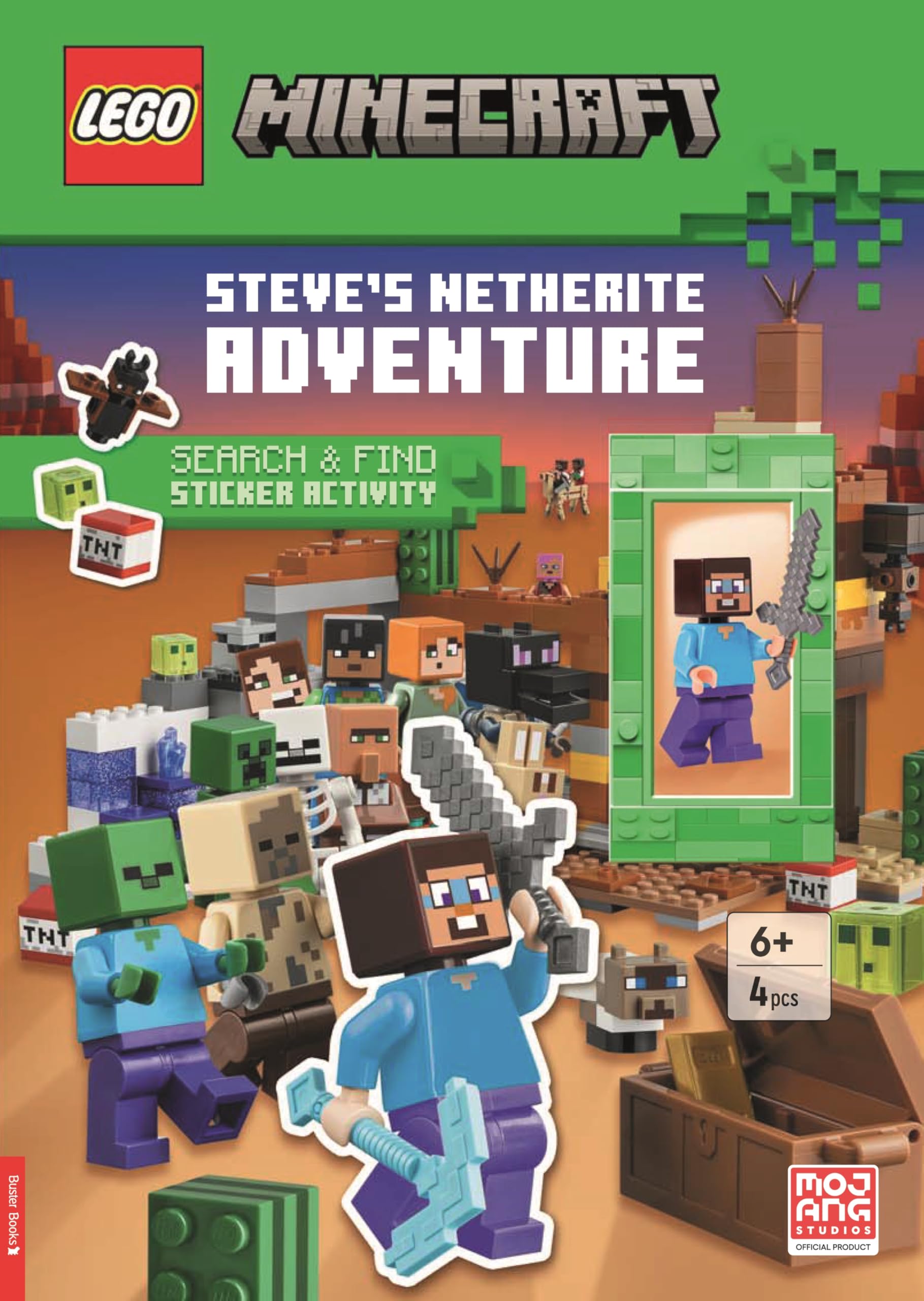 LEGO® Minecraft®: Steve’s Netherite Adventure Search & Find Sticker Activity (with Steve minifigure and sword) (LEGO® Search and Find)