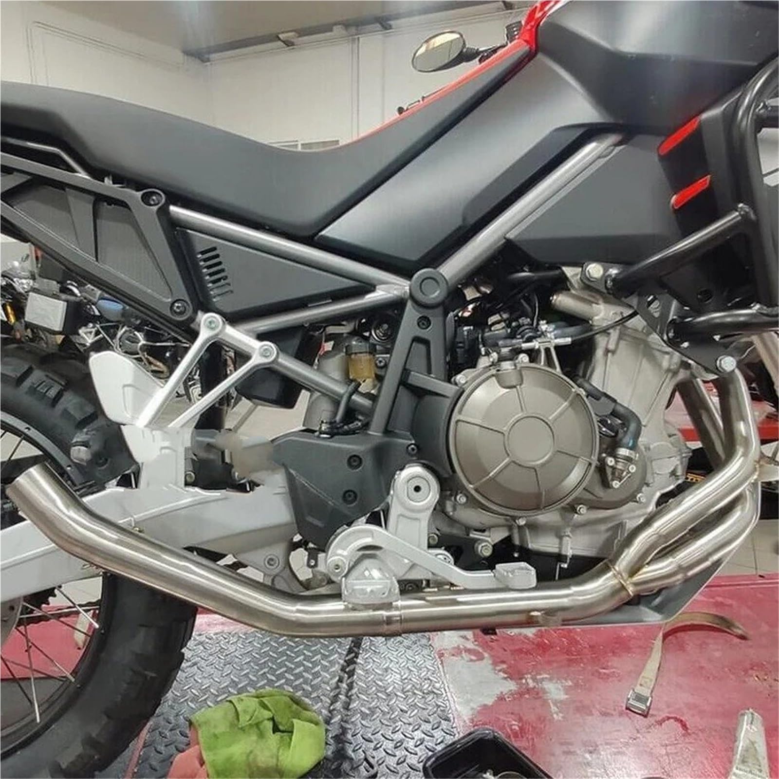 Motorrad-Endschalldämpfer Für Aprilia Tuareg 660 2021 2022 2023 2024 2025 Motorrad Auspuff Header Link Rohr 51mm Slip-on