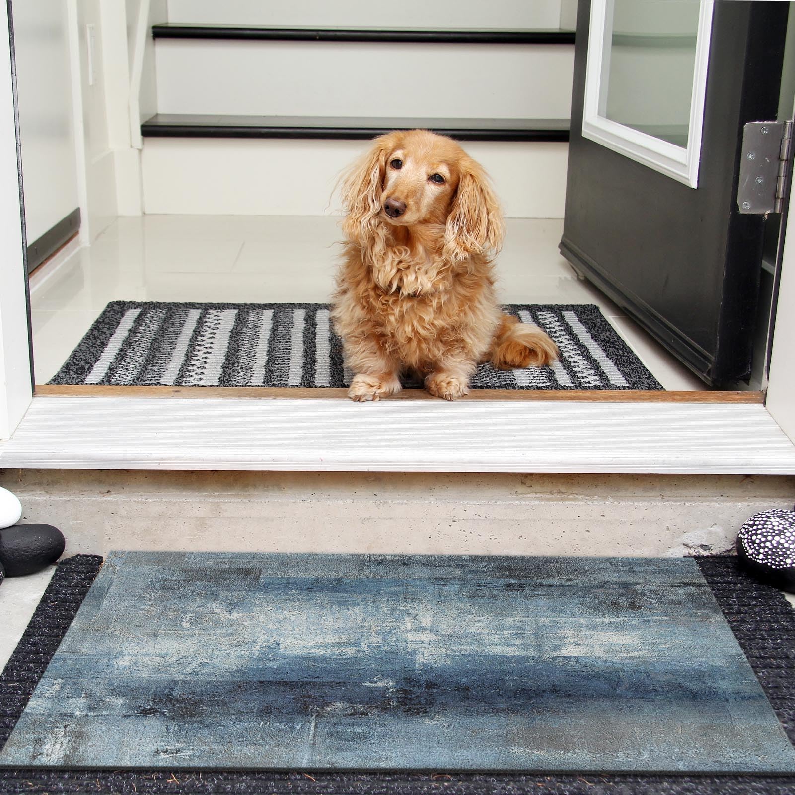 "No Reason To Be Here" Funny Doormat - 17x30 Inch Indoor/Outdoor Entry Mat With Humorous Message