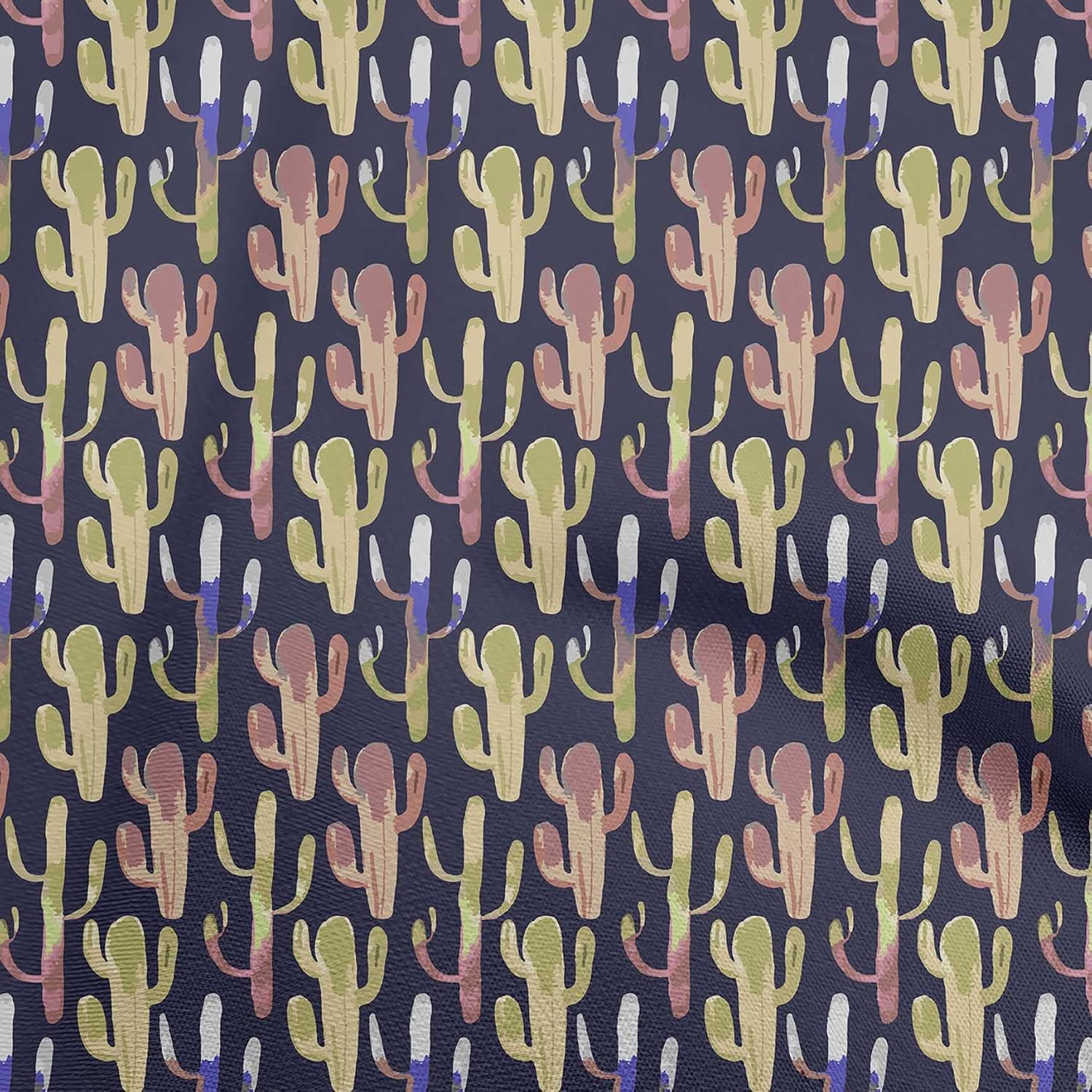 oneOone Cotton Flex Gray Fabric Cactus Sewing Fabric By The Yard Printed DIY Clothing Sewing Supplies 40 Inch Wide